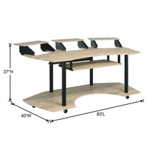 Contemporary Office Desk In Natural Oak With Steel Frame And Veneer Finish