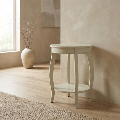 White, Accent Side Table, Quality Build, Durable Wood Frame