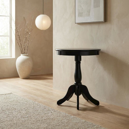 Black, Accent Side Table, Quality Build, Durable Wood Frame