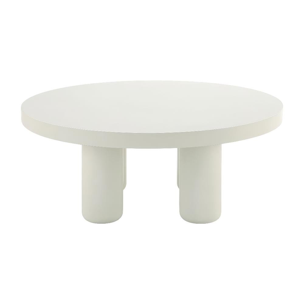 White Coffee Table Single Piece with Sleek Surface and Minimalist Design