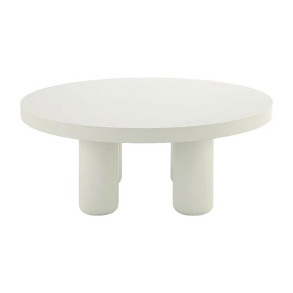 White Coffee Table Single Piece with Sleek Surface and Minimalist Design