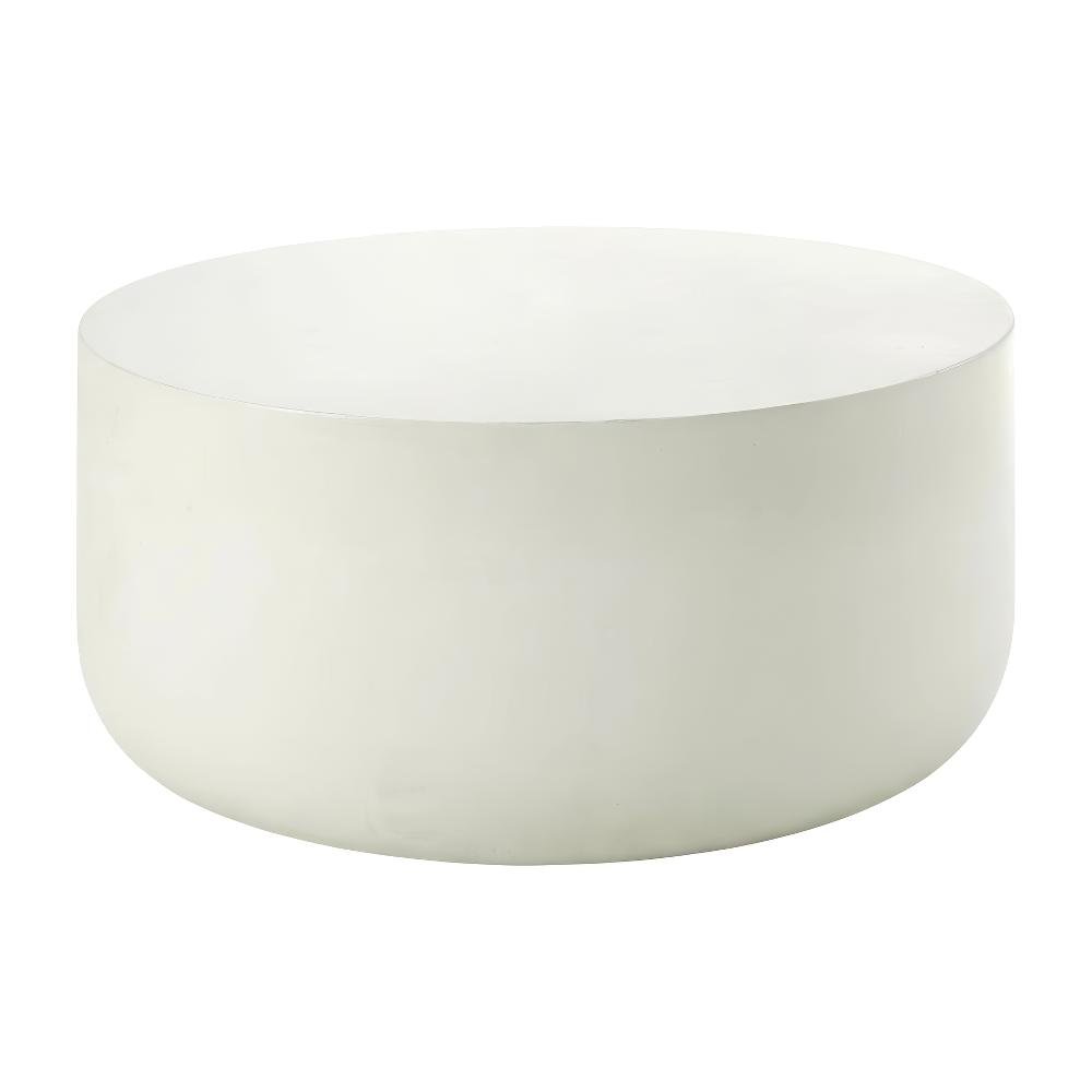 Neutral White Coffee Table with Sturdy Build and Simple Design