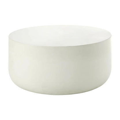 Neutral White Coffee Table with Sturdy Build and Simple Design