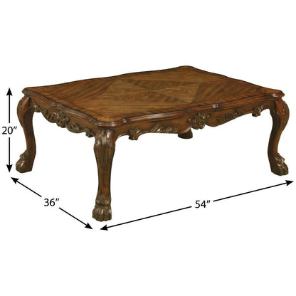 Rectangular Coffee Table Cherry Oak Finish Wood Veneer Surface Durable Design
