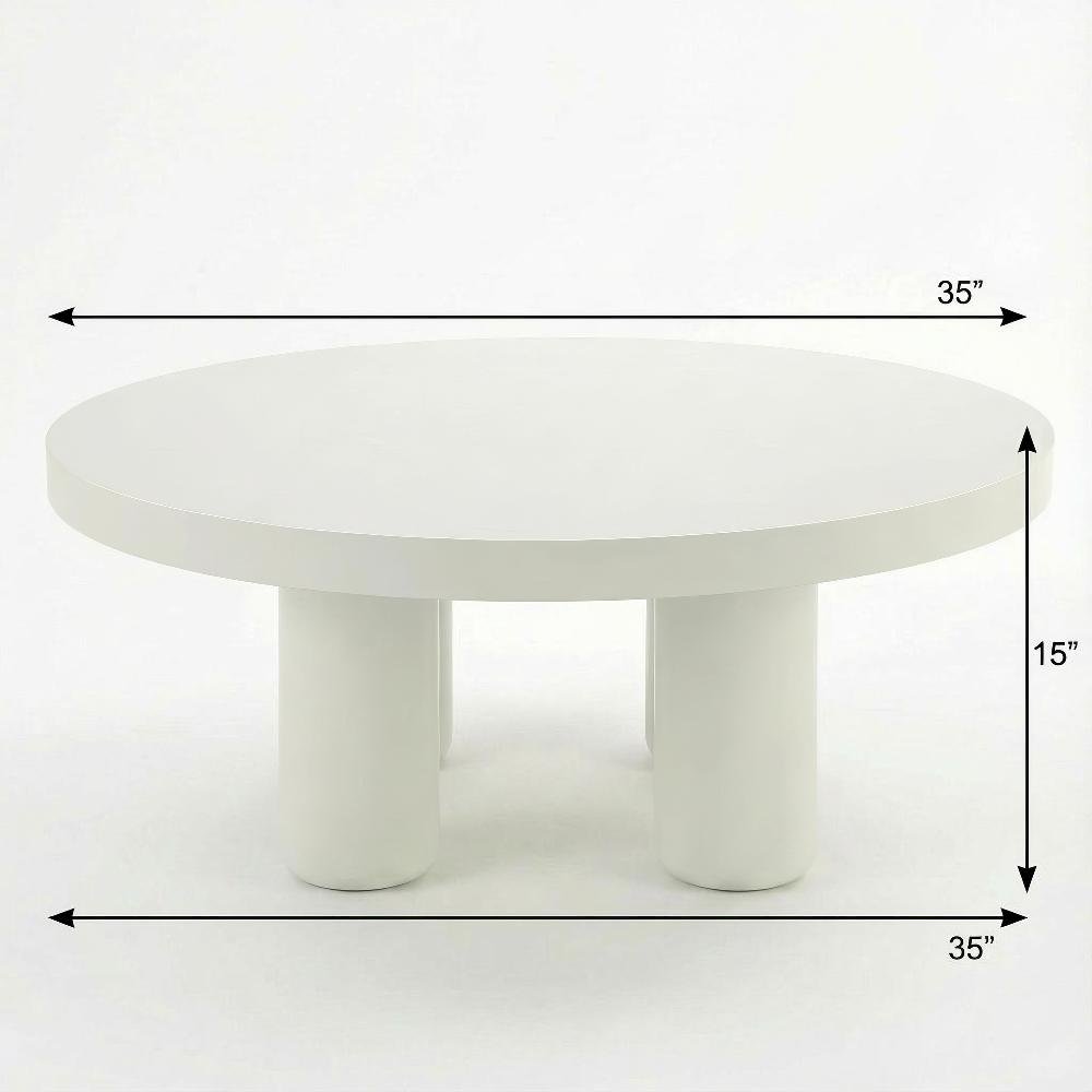White Coffee Table Single Piece with Sleek Surface and Minimalist Design
