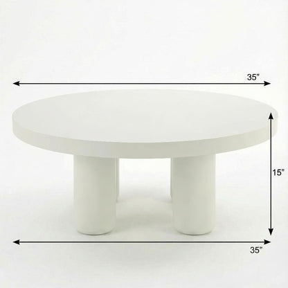 White Coffee Table Single Piece with Sleek Surface and Minimalist Design