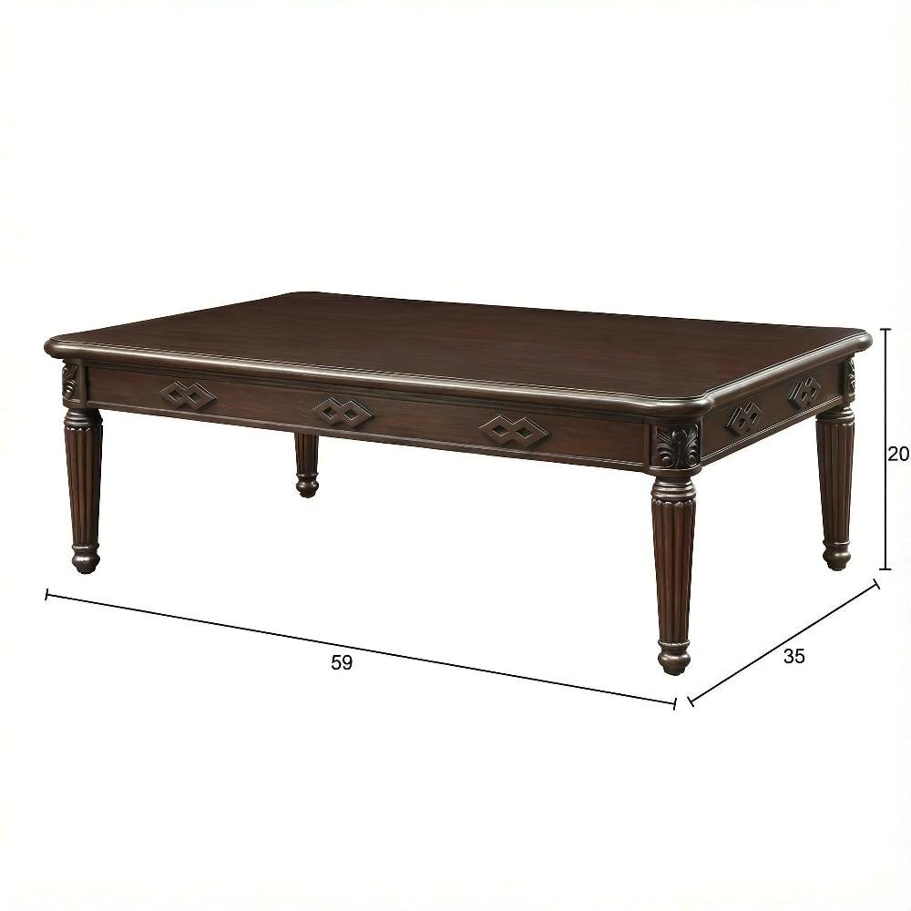 Espresso Finish Coffee Table with Contemporary Design and Sturdy Construction