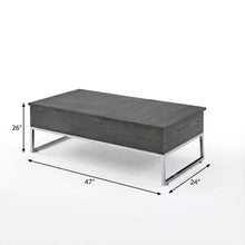 Gray Oak Coffee Table with Lift Top, Metal and Wood Veneer, Modern Design