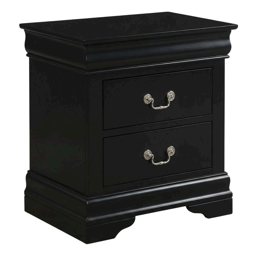 Black Philippe Iii Nightstand with Classic Design and Sturdy Construction