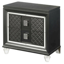 Metallic Gray Nightstand with Modern Glam and Contemporary Style