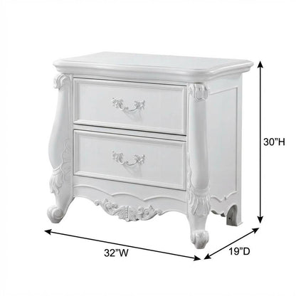 White Finish Nightstand with Modern Design and Sturdy Construction