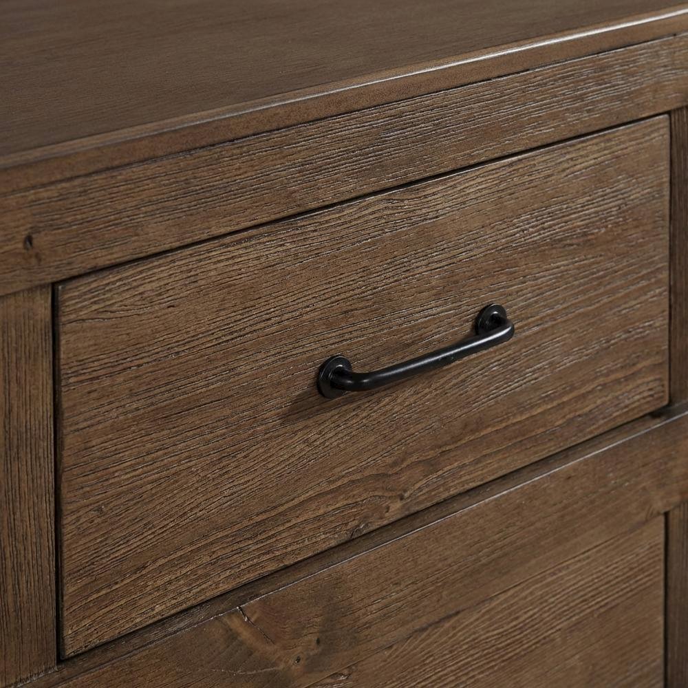 Antique Oak Nightstand with Classic Design and Solid Wood Finish