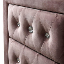 Pink Fabric Nightstand with Rectangular Shape and Modern Design