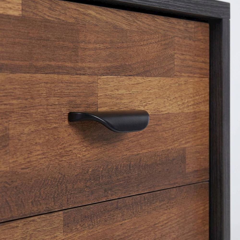 Walnut Bedroom Nightstand with Espresso Finish and Modern Design