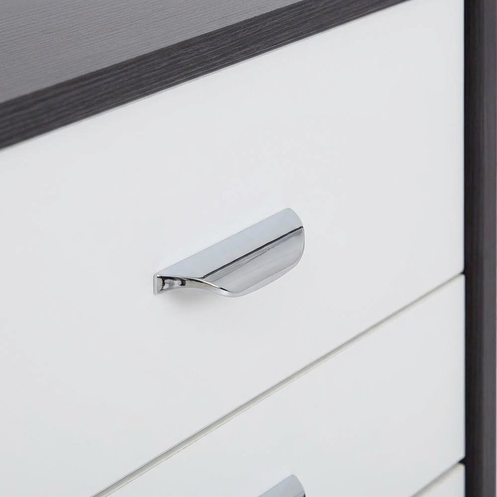 White & Black Bedroom Nightstand with Modern Design and Storage Solution