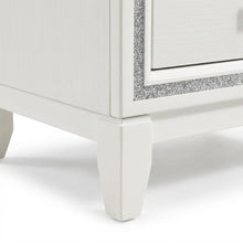 White Finish Nightstand with Modern Design and Storage Space
