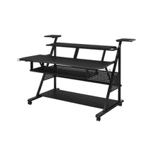 Black Industrial Office Desk With Metal And Mdf Finish