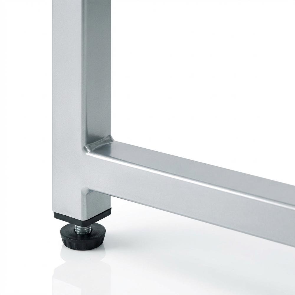 White And Chrome Finish Writing Desk With Modern Design