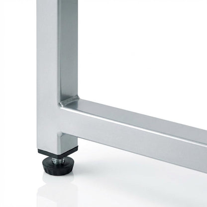 White And Chrome Finish Writing Desk With Modern Design