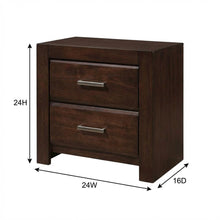 Walnut Nightstand with Wooden Finish and Sturdy Construction
