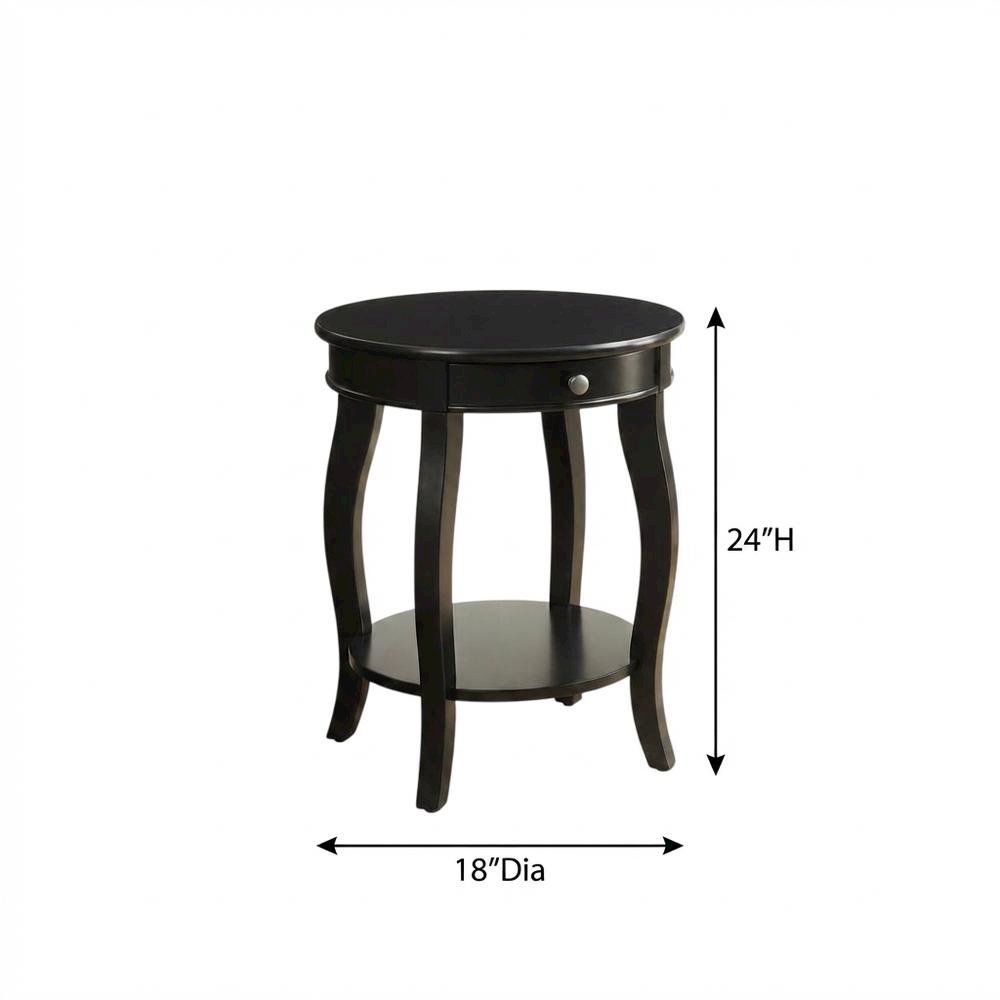 Black Accent Table with Modern Design and Sturdy Construction