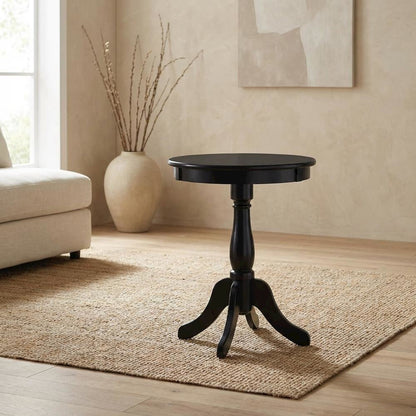 Black, Accent Side Table, Quality Build, Durable Wood Frame
