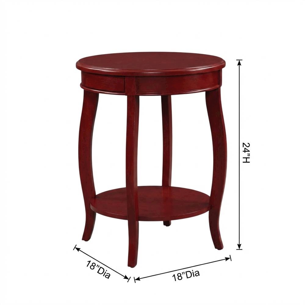 Red, Accent Side Table, Quality Build, Durable Wood Frame