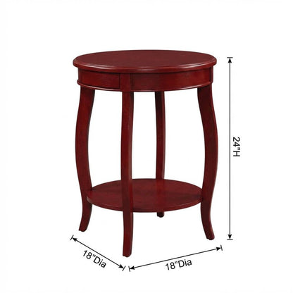 Red, Accent Side Table, Quality Build, Durable Wood Frame