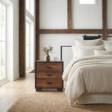 Walnut Bedroom Nightstand with Espresso Finish and Modern Design