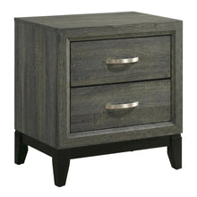 Weathered Gray Nightstand with Transitional Style and Spacious Storage