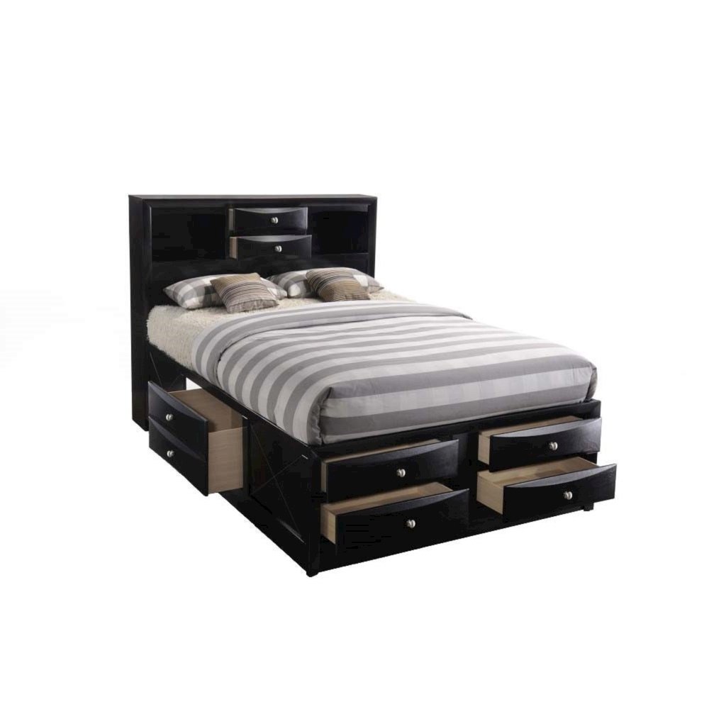 Ireland Full Bed w/Storage Black