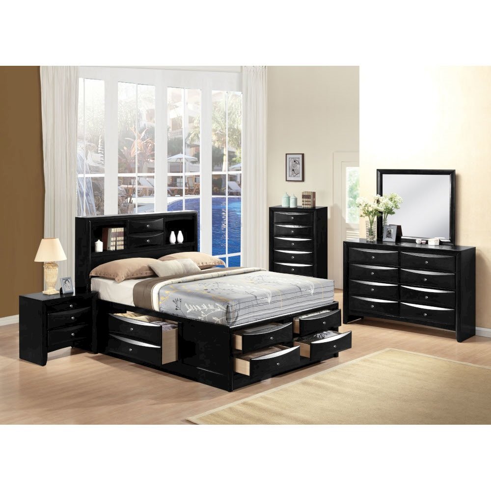 Ireland Full Bed w/Storage Black