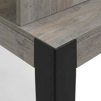 Industrial Gray Oak And Black Finish Writing Desk With Modern Design