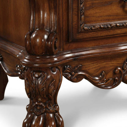 Cherry Oak Nightstand with Transitional and Vintage Style