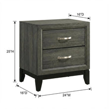 Weathered Gray Nightstand with Transitional Style and Spacious Storage