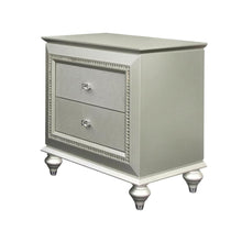 Champagne Nightstand with Glam and Contemporary Design for Bedroom Storage