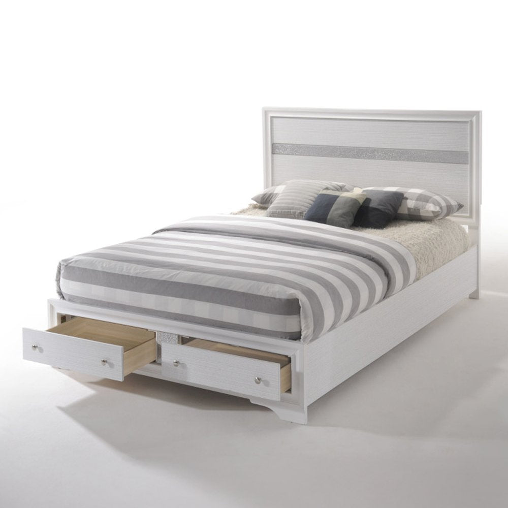 Naima Queen Bed w/Storage White