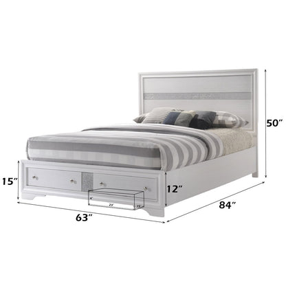Naima Queen Bed w/Storage White