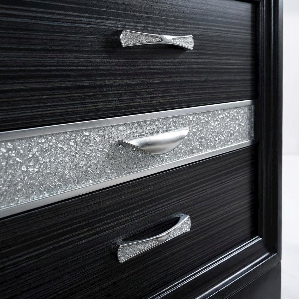 Black Contemporary Bedroom Nightstand with Spacious Surface and Sleek Design