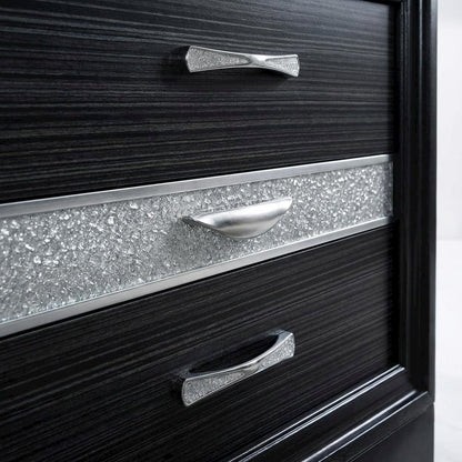 Black Contemporary Bedroom Nightstand with Spacious Surface and Sleek Design