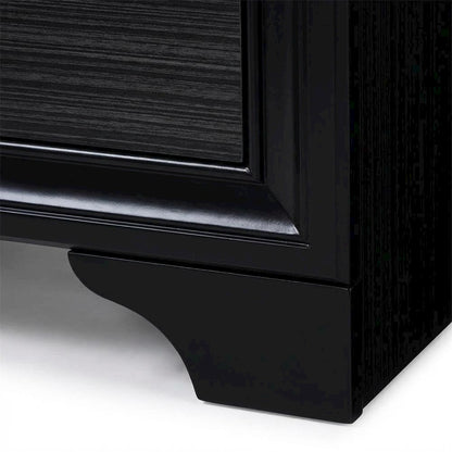 Black Contemporary Bedroom Nightstand with Spacious Surface and Sleek Design