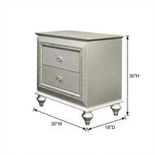 Champagne Nightstand with Glam and Contemporary Design for Bedroom Storage