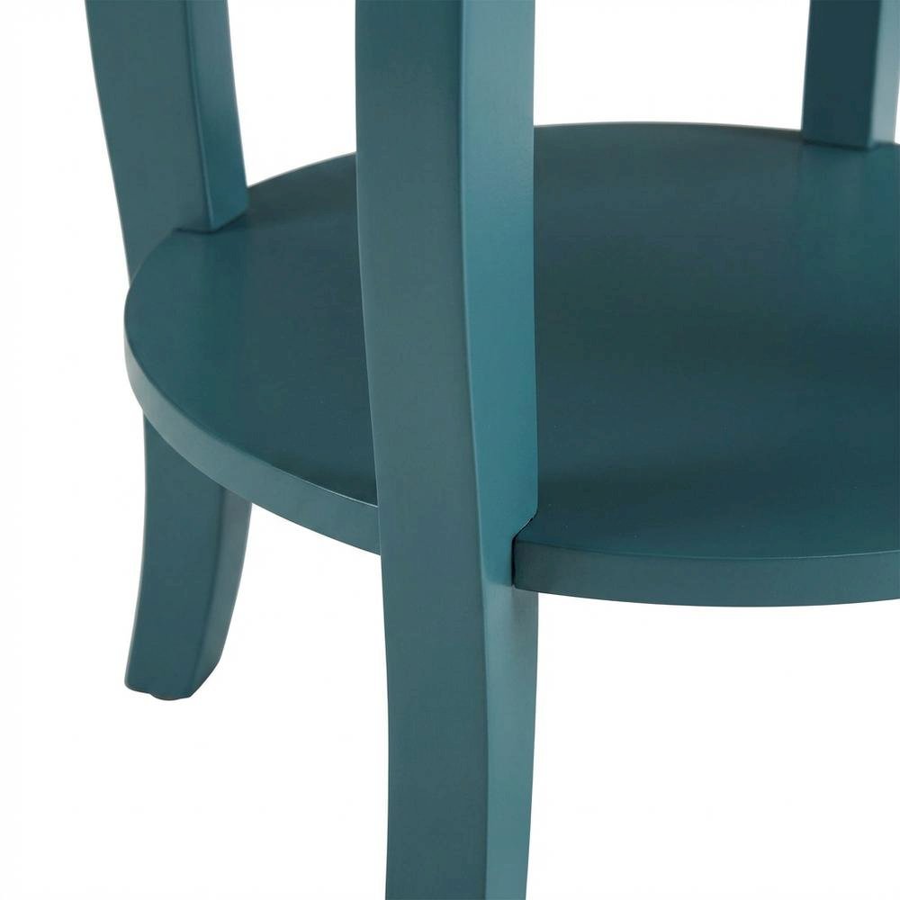 Teal, Accent Side Table, Quality Build, Durable Wood Frame