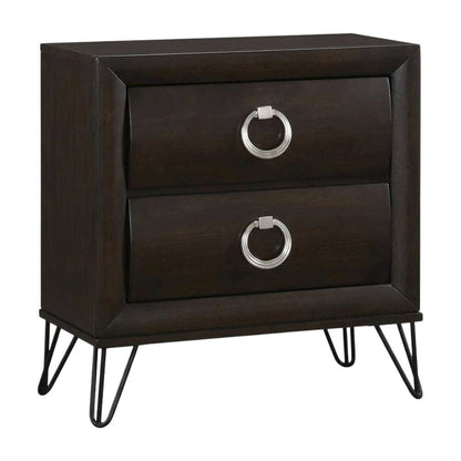 Dark Merlot Nightstand with Transitional Style and Spacious Tabletop