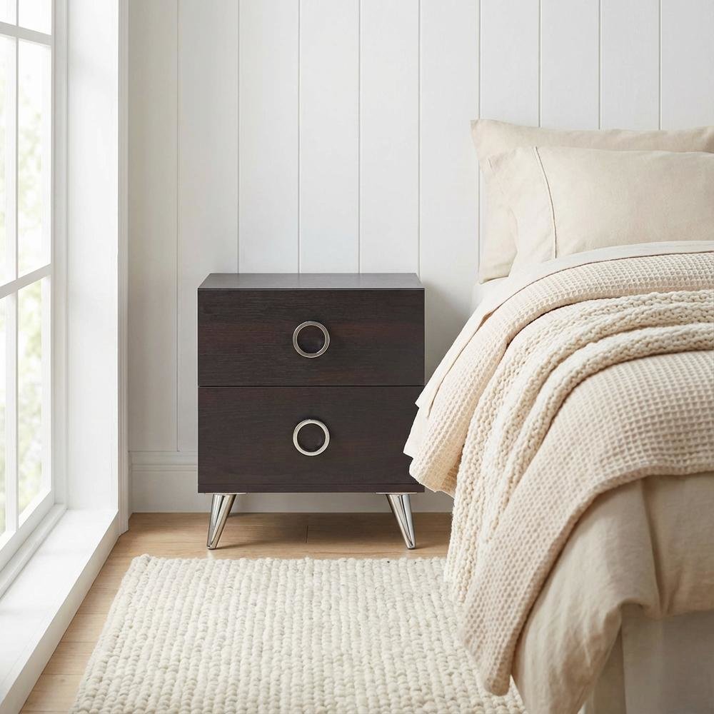 Espresso Night Table with Modern Design and Sturdy Build