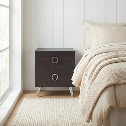 Espresso Night Table with Modern Design and Sturdy Build