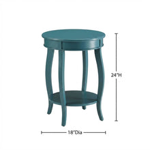 Teal, Accent Side Table, Quality Build, Durable Wood Frame