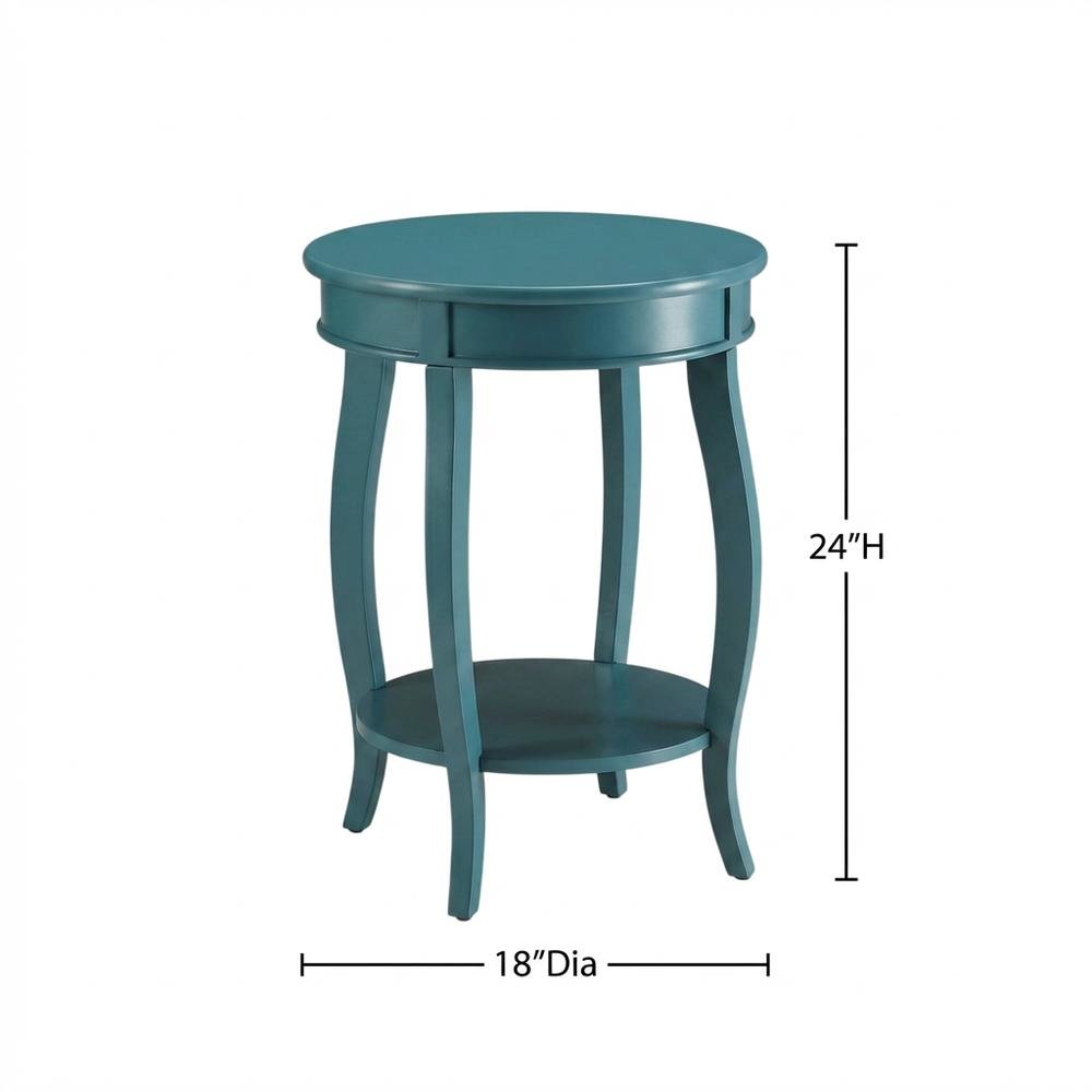 Teal, Accent Side Table, Quality Build, Durable Wood Frame
