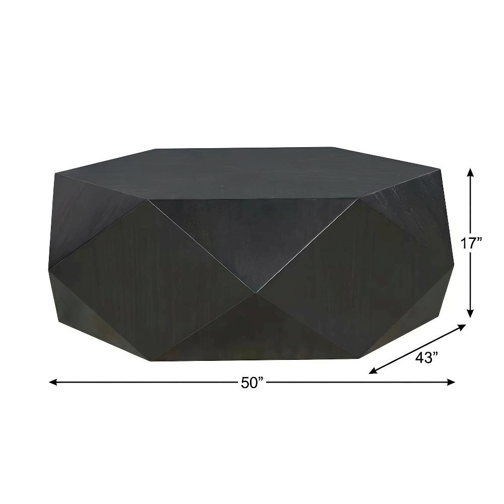 Black Coffee Table with Sturdy Construction and Sleek Finish, 1-Piece