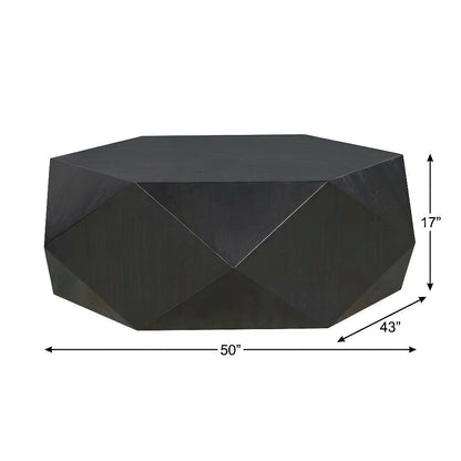 Black Coffee Table with Sturdy Construction and Sleek Finish, 1-Piece